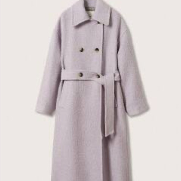 MANGO Lilac Bouclé Coat - Picture 2 of 5